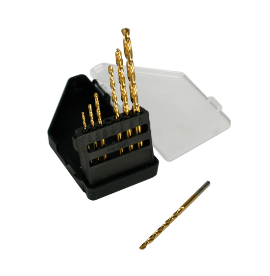 7pc Titanium Coated Round Shank Drill Bits