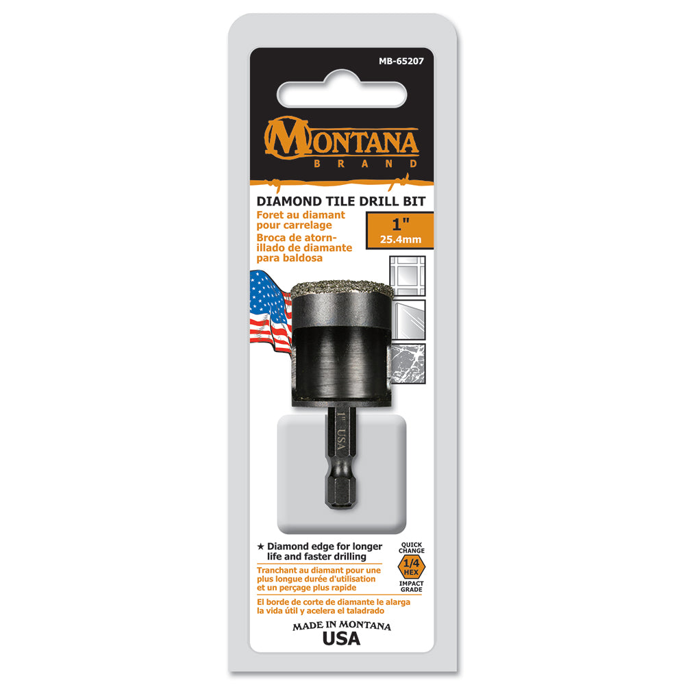Diamond Tile Drill Bit Montana Brand Tools Made in USA