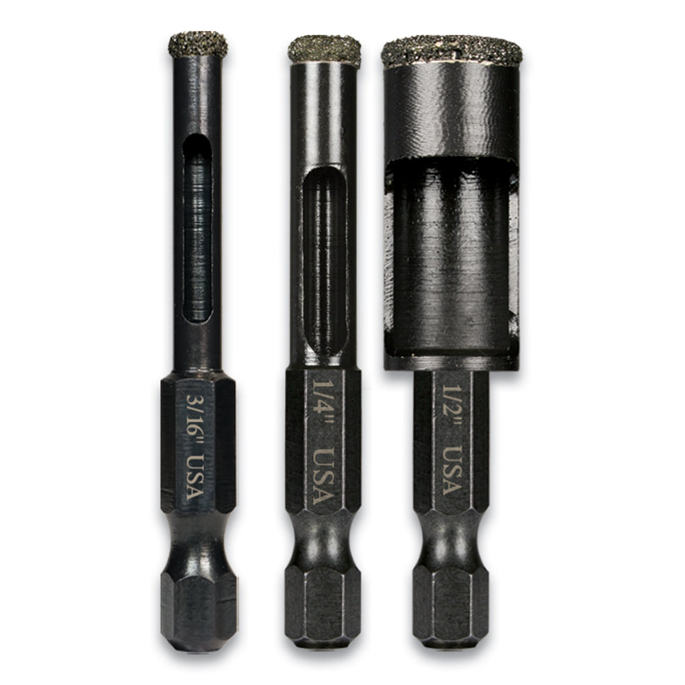 tile drilling tools kit diamond bits spear point bits N95 respirator safety glasses