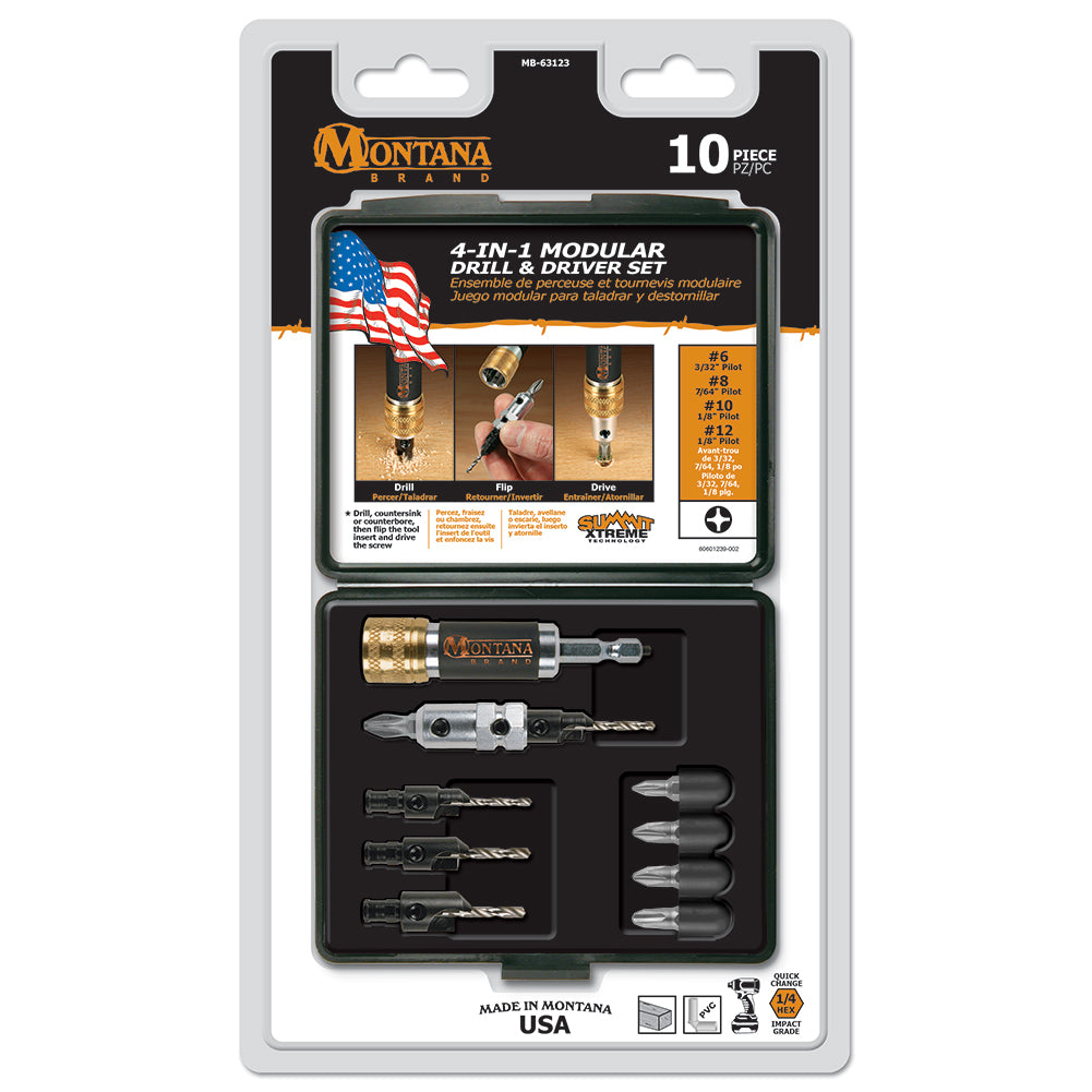 10pc Modular Drill & Drive Set - Made in USA