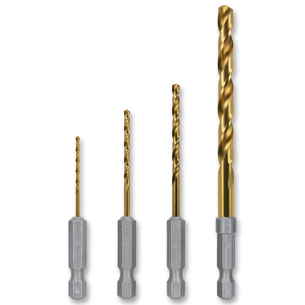 4pc Titanium Coated Drill Bit Set - Montana Brand Tools – Made in USA
