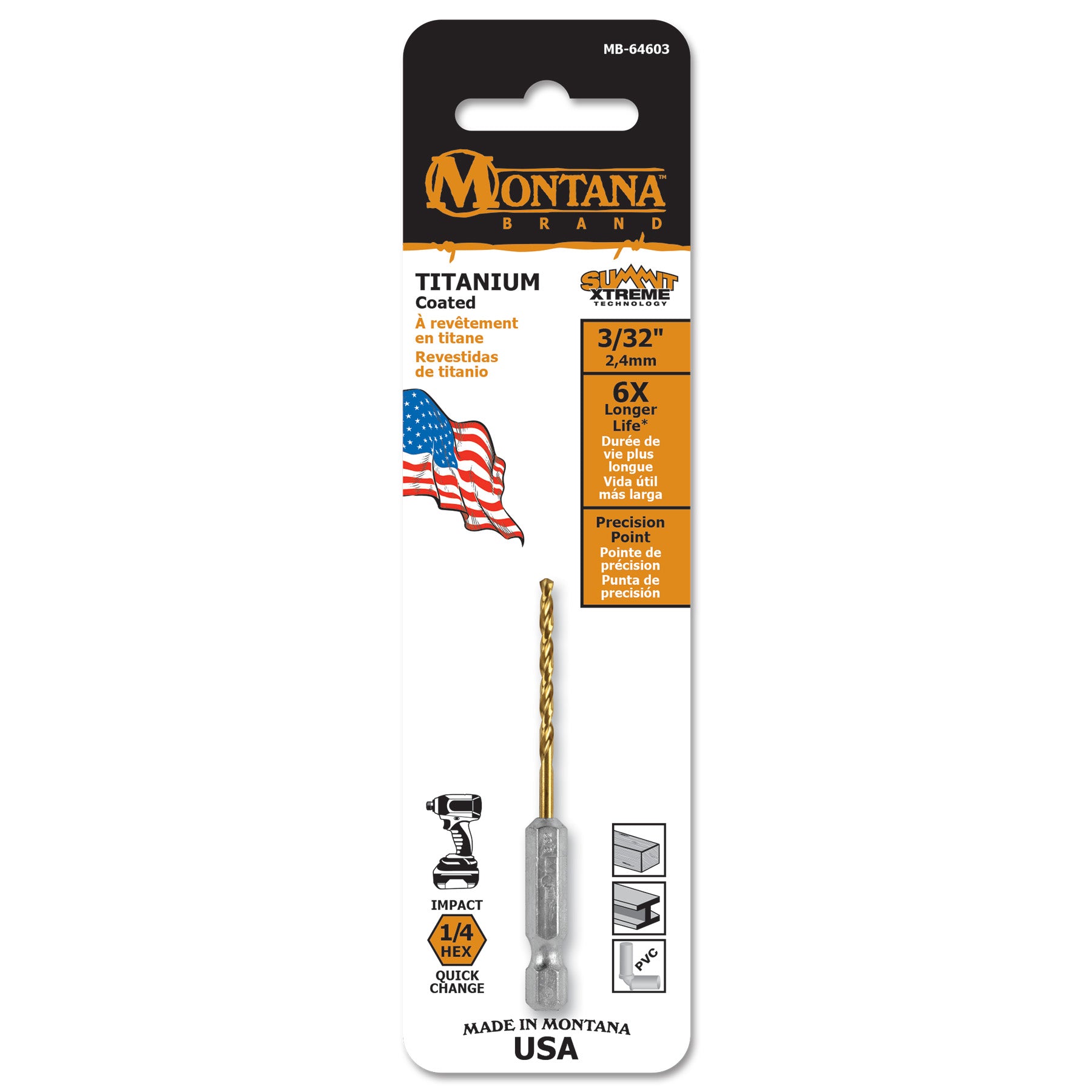 Titanium Coated Hex Shank Drill Bits - Montana Brand Tools – Made in USA