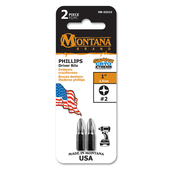 1 inch Driver Bit - 2pc - Montana Brand Tools – Made in USA