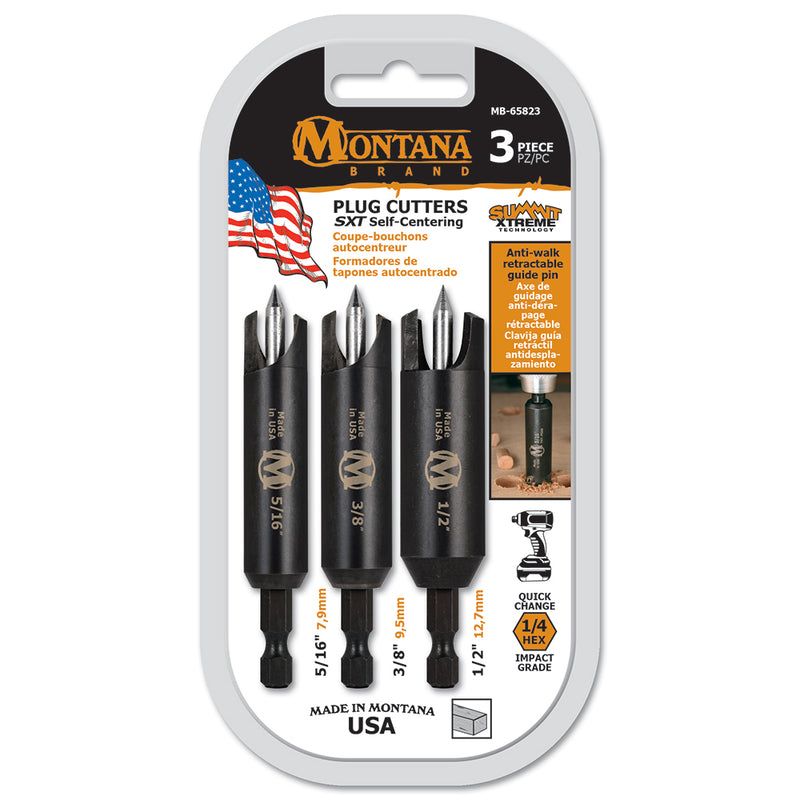 3pc Self Centering Plug Cutters - Montana Brand Tools – Made in USA